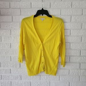 Yellow cardigan